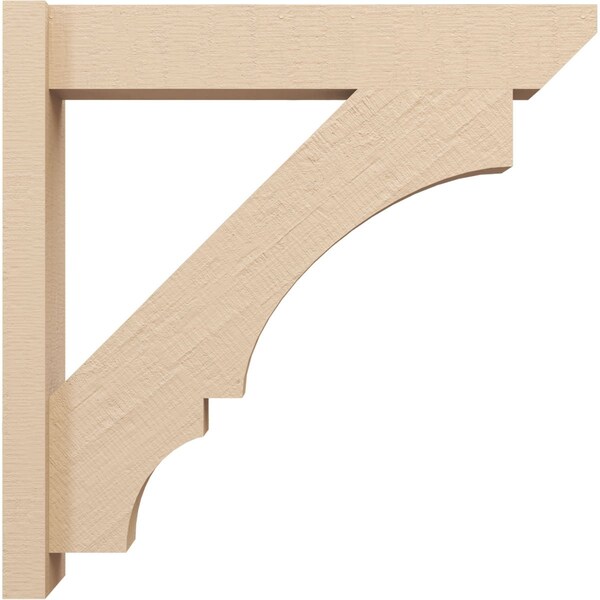 Ekena Millwork 6-in W x 28-in D x 28-in H Balboa Slat Rough Cedar Woodgrain TimberThane Outlooker, Primed Tan - OUTUR060X28X28BOA24RCPR