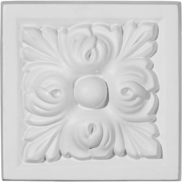 Ekena Millwork 3 7/8"W x 3 7/8"H x 1 1/2"P Benson Plinth Block - PB03X03BE