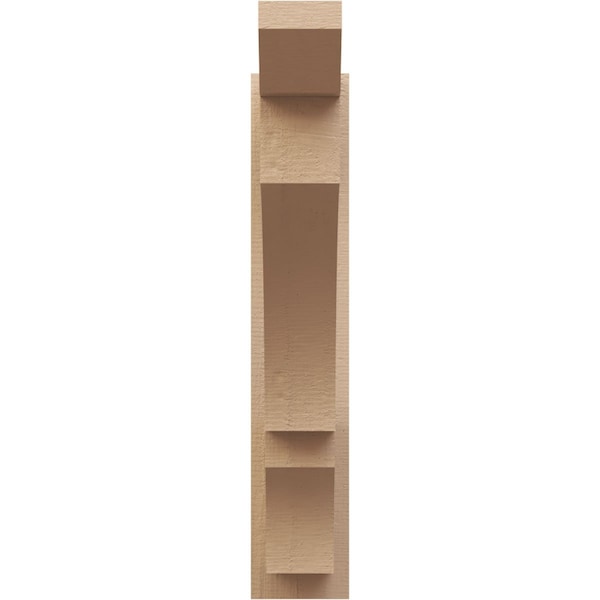 Ekena Millwork 6-in W x 24-in D x 32-in H Balboa Slat Rough Cedar Woodgrain TimberThane Outlooker, Primed Tan - OUTUR060X24X32BOA24RCPR