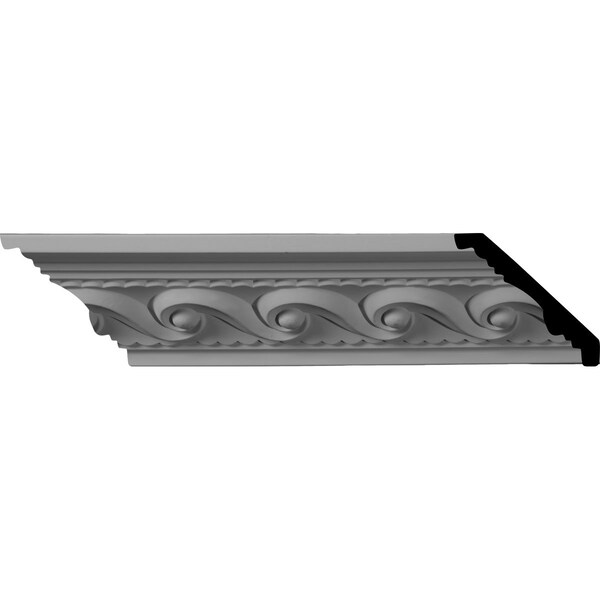 Ekena Millwork SAMPLE - 2 5/8"H x 2 3/8"P x 3 5/8"F x 12"L, (2" Repeat) Marseille French Scroll Crown Moulding - SAMPLE-MLD03X02X04MA
