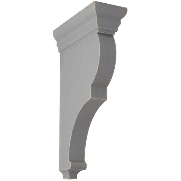Ekena Millwork 3 1/2"W x 7 1/2"D x 14"H Extra Large Rojas Wood Vintage Decor Corbel, Pebble Grey - CORWD03X07X14RJPG
