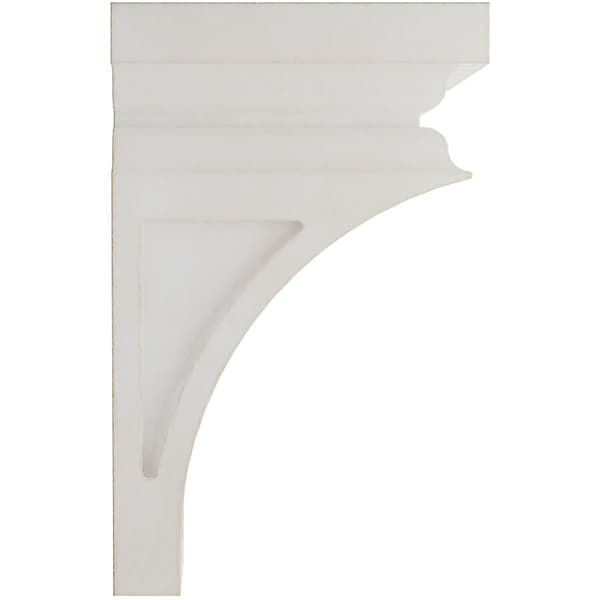 Ekena Millwork 3 1/2"W x 3 3/4"D x 6"H Mini Nevio Wood Vintage Decor Corbel, Chalk Dust White - CORWD03X03X06NEWH