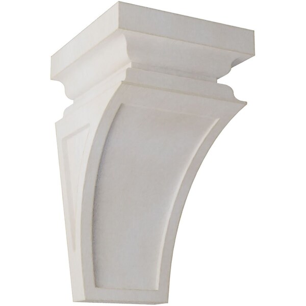 Ekena Millwork 3 1/2"W x 3 3/4"D x 6"H Mini Nevio Wood Vintage Decor Corbel, Chalk Dust White - CORWD03X03X06NEWH