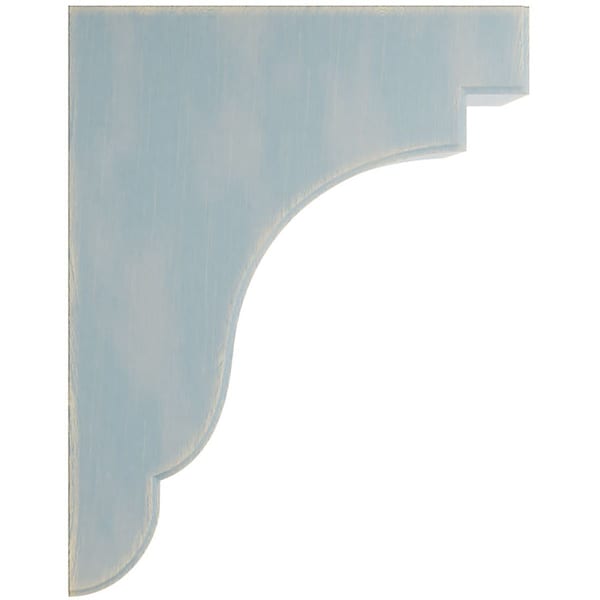 Ekena Millwork 3 1/2"W x 8 1/2"D x 11"H Bedford Wood Vintage Decor Bracket, Driftwood Blue - BKTWD04X09X11BEBU