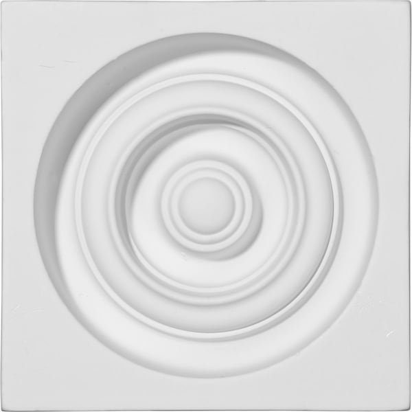 Ekena Millwork Plinth Block, Polyurethane, 5-3/8 in H, 5-3/8 in W, Factory Primed - PB05X05X01RE