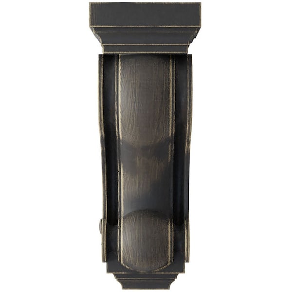 Ekena Millwork 6"W x 7 1/2"D x 16"H Devon Traditional Wood Vintage Decor Corbel, Black - CORWD06X08X16DEBL