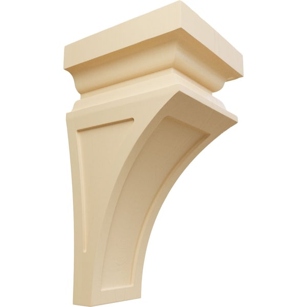 Ekena Millwork 7"W x 7 3/4"D x 14"H Jumbo Nevio Wood Corbel, Maple - CORW07X07X14NEMA