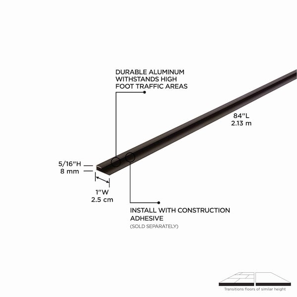 M-D Building Products Aluminum, Satin Antique Bronze, 84 in L, 1 in W - 31814