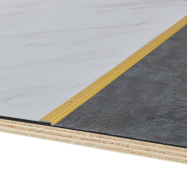 M-D Building Products 36 In. Satin Brass Aluminum Tile Edging w/ Screw Nails - 79038
