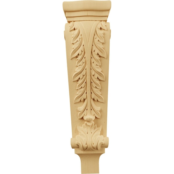 Ekena Millwork 6 1/4"W x 3"D x 22"H Large Acanthus Pilaster Corbel, Alder - CORW06X03X22PAAL