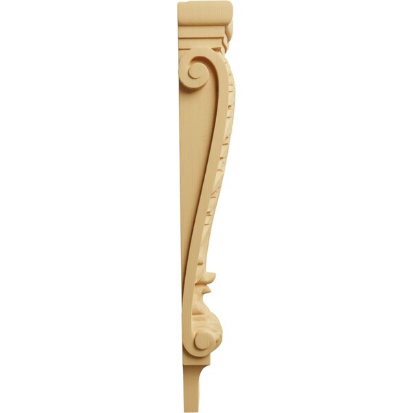 Ekena Millwork 6 1/4"W x 3"D x 22"H Large Acanthus Pilaster Corbel, Alder - CORW06X03X22PAAL