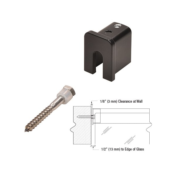 Cr Laurence Matte Black 11 Gauge Stabilizing End Cap for 1-in x 1-5/16-in Cap Rail - GRL10SECMBL