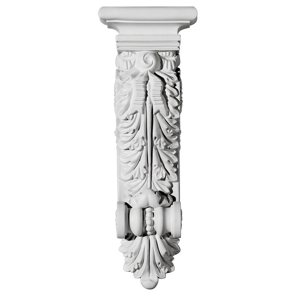 Ekena Millwork 5 3/8"W x 4 1/8"D x 15 1/2"H Acanthus Ribbon Corbel - COR05X04X15AC