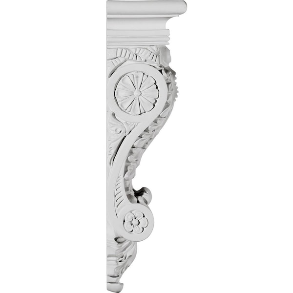 Ekena Millwork 5 3/8"W x 4 1/8"D x 15 1/2"H Acanthus Ribbon Corbel - COR05X04X15AC