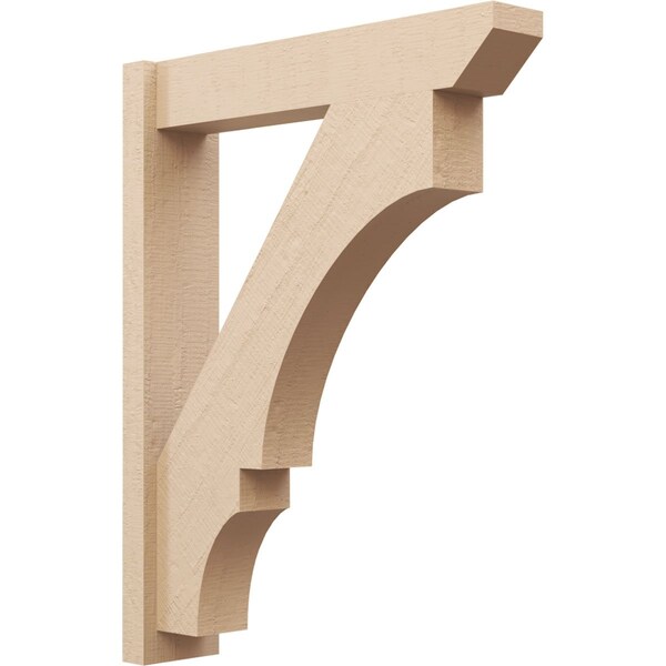 Ekena Millwork 6-in W x 28-in D x 36-in H Balboa Slat Rough Cedar Woodgrain TimberThane Outlooker, Primed Tan - OUTUR060X28X36BOA24RCPR