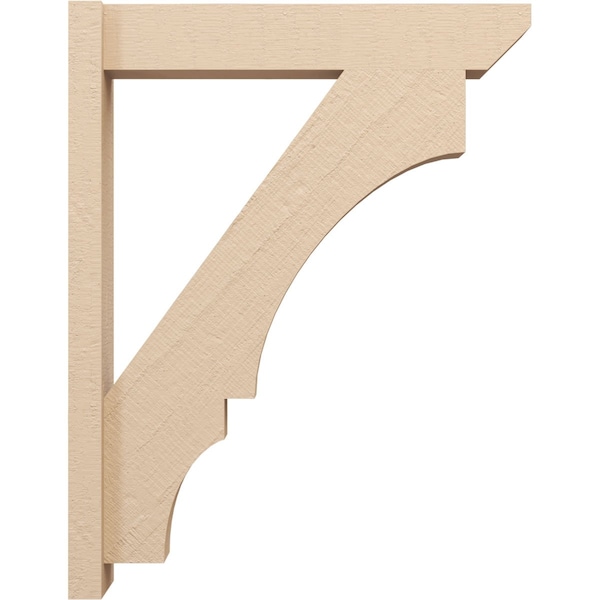 Ekena Millwork 6-in W x 28-in D x 36-in H Balboa Slat Rough Cedar Woodgrain TimberThane Outlooker, Primed Tan - OUTUR060X28X36BOA24RCPR