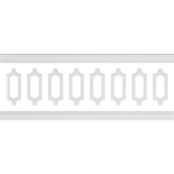 Ekena Millwork 94 1/2"L (Adjustable 36"H to 40"H) Ashford Scalloped Panel Traditional Wainscot Paneling Kit - WPKUSC061P036