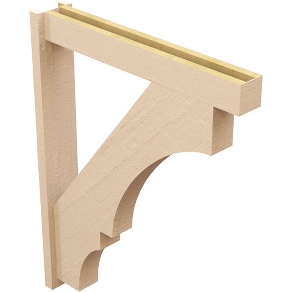 Ekena Millwork 5 1/2-in W x 32-in D x 40-in H Balboa Block Rough Cedar Woodgrain TimberThane Outlooker, Primed Tan - OUTUR055X32X40BOA44RCPR