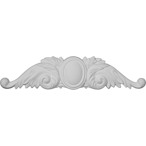 Ekena Millwork 11 3/4"W x 2 3/4"H x 5/8"P Cole Center with Scrolls Onlay - ONL11X2X01CO