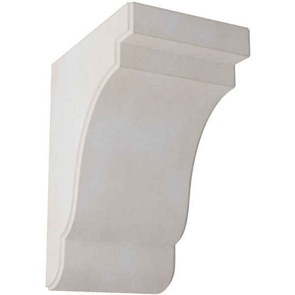 Ekena Millwork 5 1/4"W x 7 1/4"D x 9 1/2"H Bedford Wood Vintage Decor Bracket, Chalk Dust White - BKTWD05X07X10BEWH