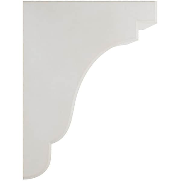 Ekena Millwork 5 1/4"W x 7 1/4"D x 9 1/2"H Bedford Wood Vintage Decor Bracket, Chalk Dust White - BKTWD05X07X10BEWH