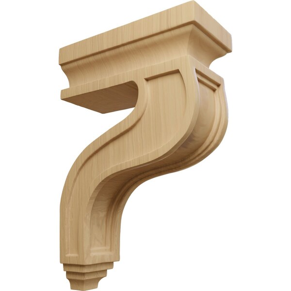 Ekena Millwork 3 1/2"W x 7 1/4"D x 11"H Hollow Back Corbel, Cherry - COR03X07X11HACH