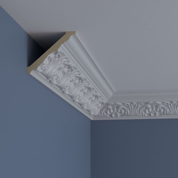 Ekena Millwork 3 3/4"H x 4 1/8"P x 5 1/2"F x 94 1/2"L Marcella Dentil Crown Moulding - MLD03X04X05MA
