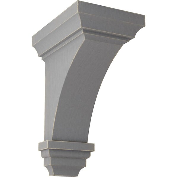 Ekena Millwork 4"W x 4 3/4"D x 8"H Small Jefferson Wood Vintage Decor Corbel, Pebble Grey - CORWD04X04X08JEPG