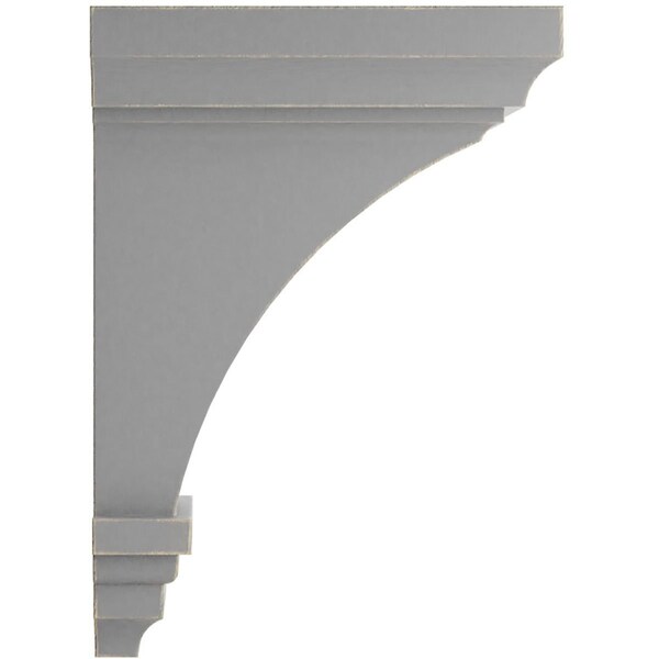 Ekena Millwork 4"W x 4 3/4"D x 8"H Small Jefferson Wood Vintage Decor Corbel, Pebble Grey - CORWD04X04X08JEPG