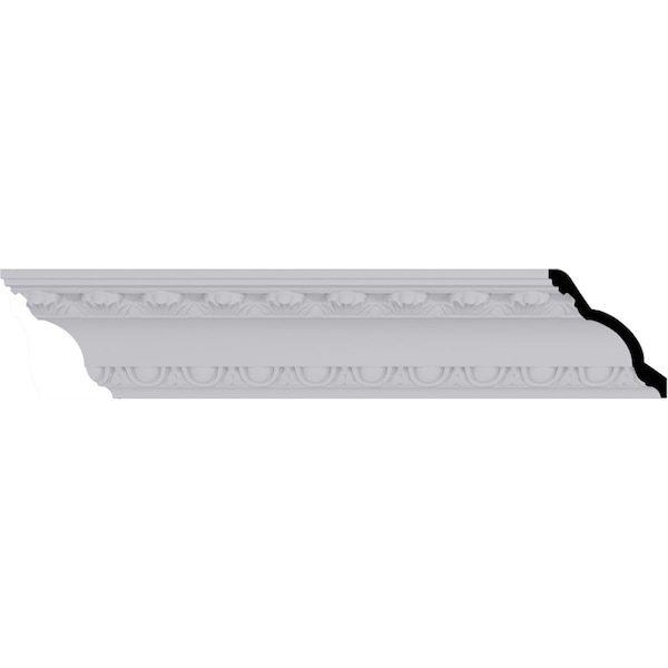 Ekena Millwork 3"H x 2 3/4"P x 4 1/8"F x 94 1/2"L, (1 3/8" Repeat), Egg and Dart Crown Moulding - MLD03X02X04EG