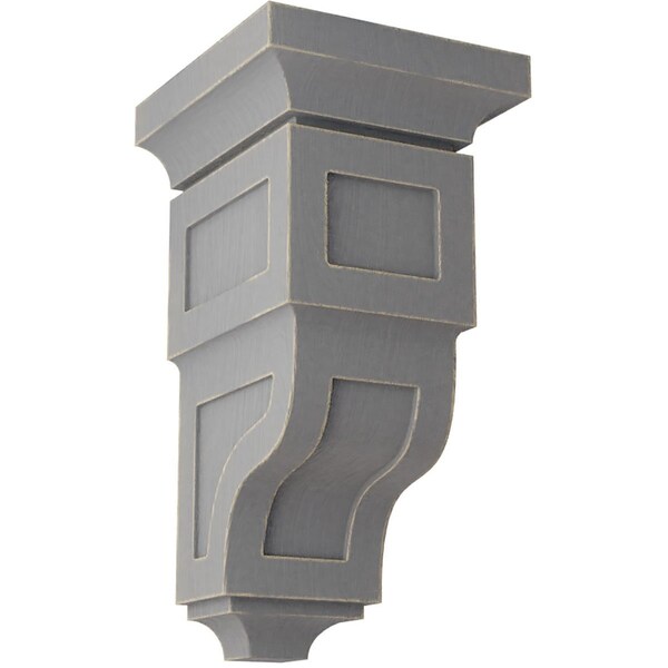 Ekena Millwork 7"W x 7 3/4"D x 14"H Jumbo Reyes Wood Vintage Decor Corbel, Pebble Grey - CORWD07X07X14RYPG