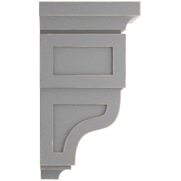 Ekena Millwork 7"W x 7 3/4"D x 14"H Jumbo Reyes Wood Vintage Decor Corbel, Pebble Grey - CORWD07X07X14RYPG