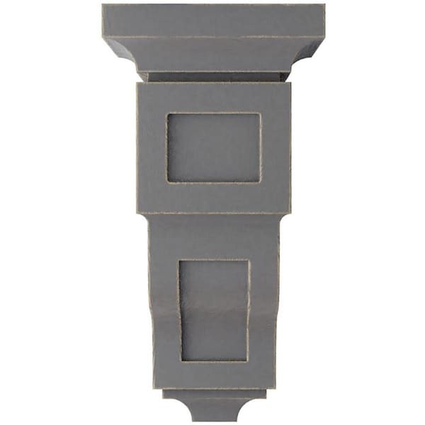 Ekena Millwork 7"W x 7 3/4"D x 14"H Jumbo Reyes Wood Vintage Decor Corbel, Pebble Grey - CORWD07X07X14RYPG