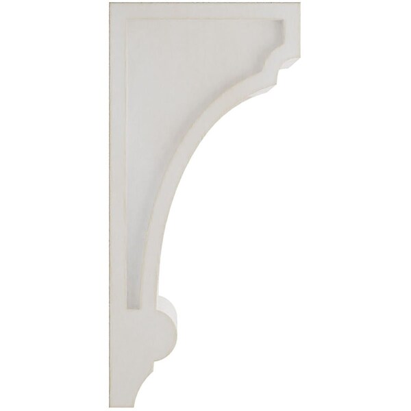 Ekena Millwork 4"W x 5"D x 10"H Diane Recessed Wood Vintage Decor Corbel, Chalk Dust White - CORWD04X05X10DIWH