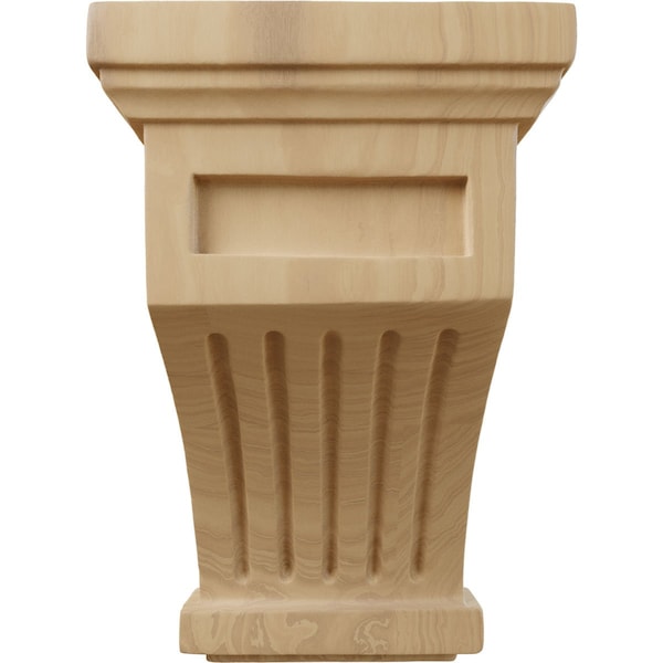 Ekena Millwork 4 1/4"W x 4 1/4"D x 7"H Fluted Mission Corbel, Cherry - COR04X04X07FLCH