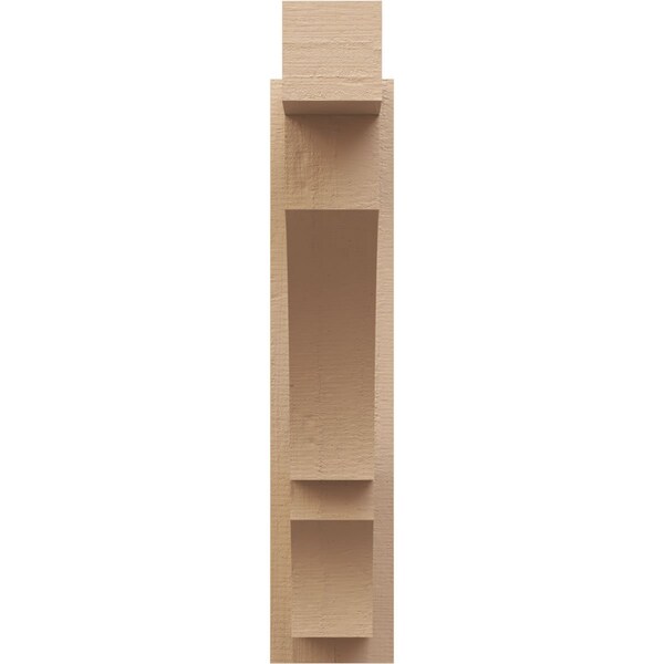 Ekena Millwork 5 1/2-in W x 18-in D x 26-in H Balboa Block Rough Cedar Woodgrain TimberThane Outlooker, Primed Tan - OUTUR055X18X26BOA44RCPR