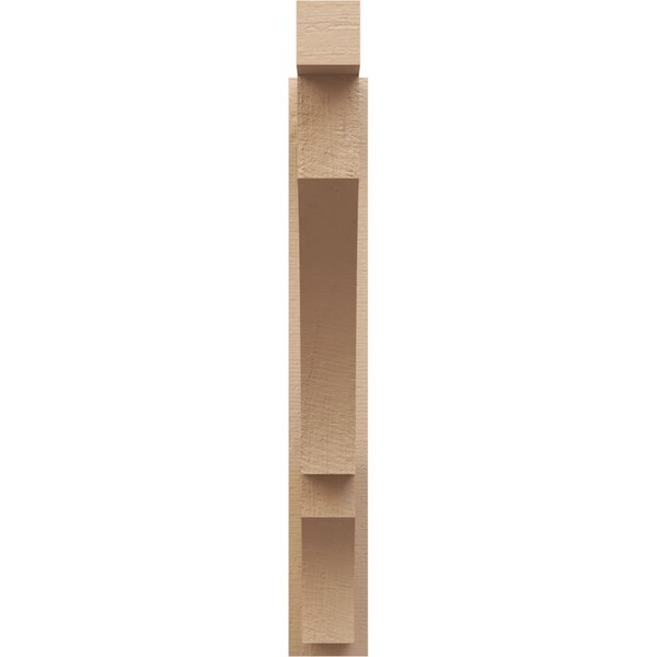 Ekena Millwork 5 1/2-in W x 28-in D x 40-in H Balboa Block Rough Cedar Woodgrain TimberThane Outlooker, Primed Tan - OUTUR055X28X40BOA44RCPR