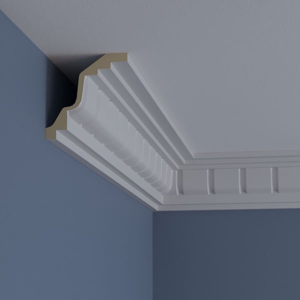 Ekena Millwork 4 1/4"H x 4 1/8"P x 5 1/4"F x 94 1/2"L Eris Dentil Crown Moulding - MLD04X04X05ER