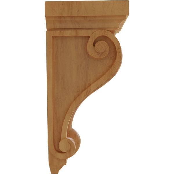 Ekena Millwork 6"W x 7 1/2"D x 16"H Devon Traditional Wood Corbel, Red Oak - CORW06X08X16DERO
