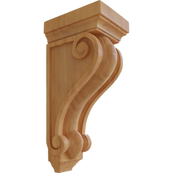 Ekena Millwork 6"W x 7 1/2"D x 16"H Devon Traditional Wood Corbel, Red Oak - CORW06X08X16DERO