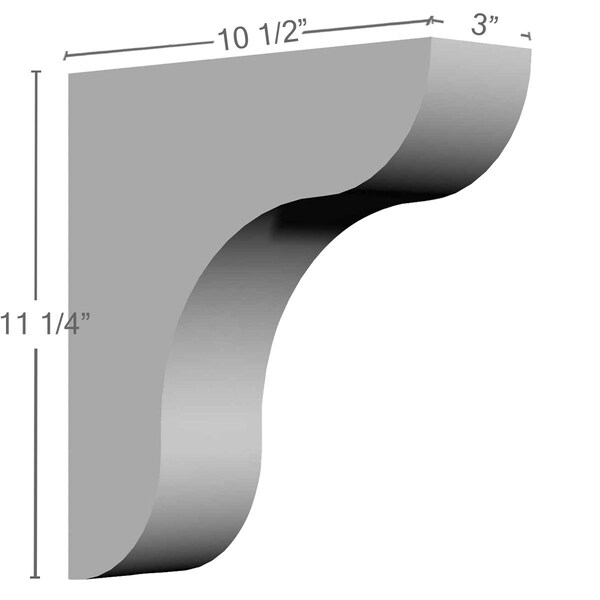 Ekena Millwork 3"W x 10 1/2"D x 11 1/4"H Federal Bracket - BKT03X10X11FE