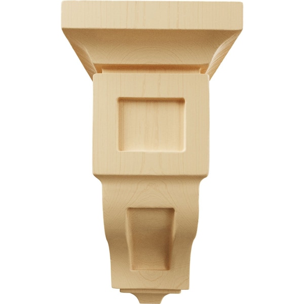 Ekena Millwork 4"W x 4 3/4"D x 8"H Small Reyes Wood Corbel, Maple - CORW04X04X08RYMA