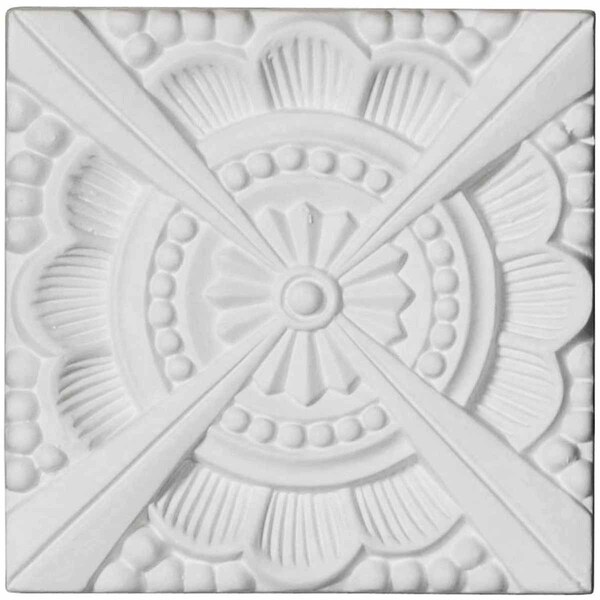 Ekena Millwork 4 3/4"W x 4 3/4"H x 5/8"P Palmetto Beaded Rosette - ROS05X05PM