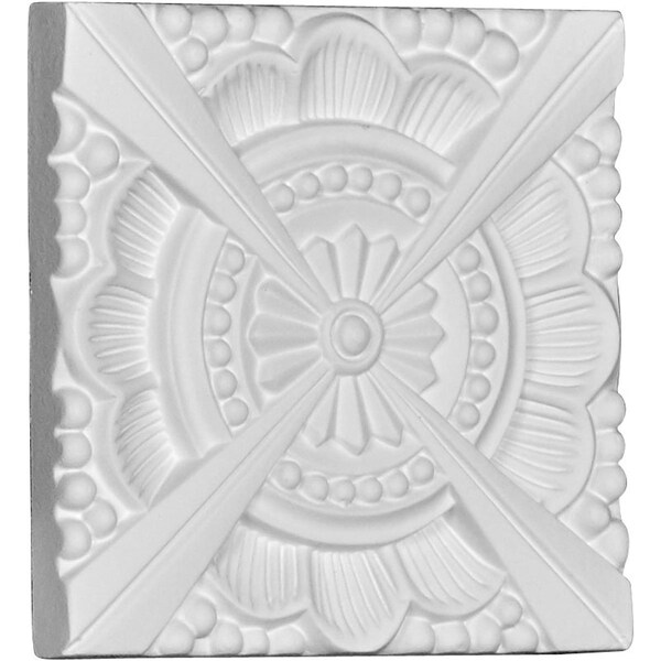 Ekena Millwork 4 3/4"W x 4 3/4"H x 5/8"P Palmetto Beaded Rosette - ROS05X05PM