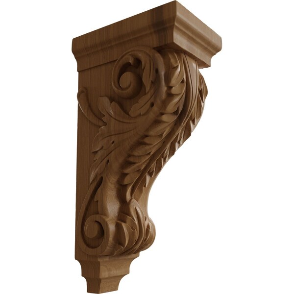 Ekena Millwork 5"W x 7"D x 14"H Large Acanthus Wood Corbel, Cherry - CORW05X07X14ACCH