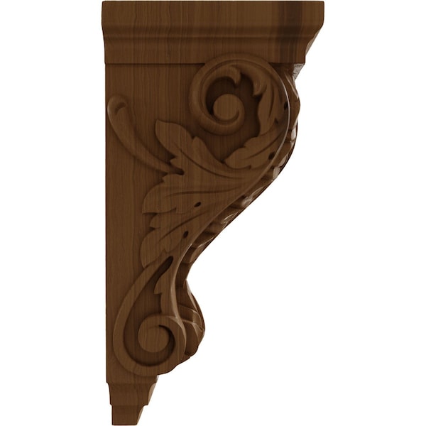 Ekena Millwork 5"W x 7"D x 14"H Large Acanthus Wood Corbel, Cherry - CORW05X07X14ACCH