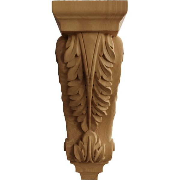 Ekena Millwork 5"W x 7"D x 14"H Large Acanthus Wood Corbel, Cherry - CORW05X07X14ACCH