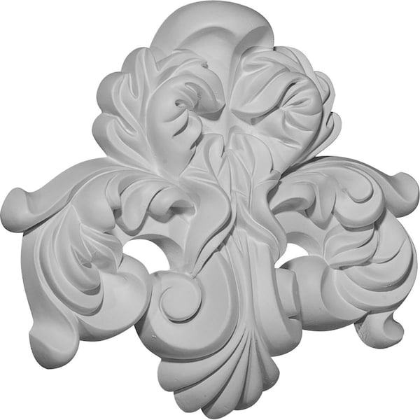 Ekena Millwork 7 3/8"W x 6 1/2"H x 1 3/8"P Benson Center Flourish Onlay - ONL07X06X01BE