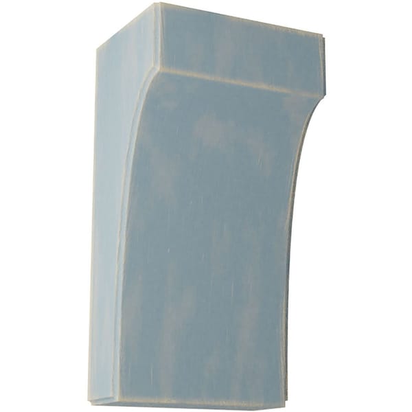 Ekena Millwork 5 1/4"W x 4"D x 10"H Clarksville Wood Vintage Decor Bracket, Driftwood Blue - BKTWD05X04X10CVBU