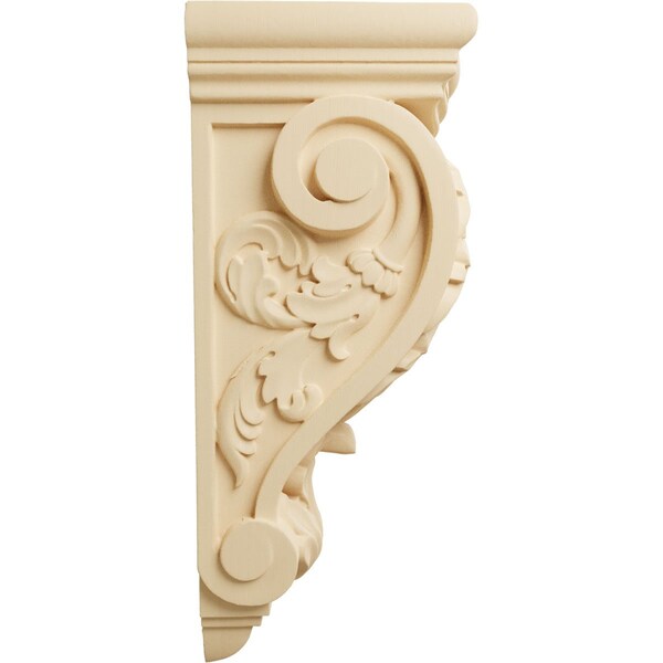 Ekena Millwork 8"W x 6 1/2"D x 15"H Large Farmingdale Acanthus Corbel, Maple - COR08X06X14FRMA